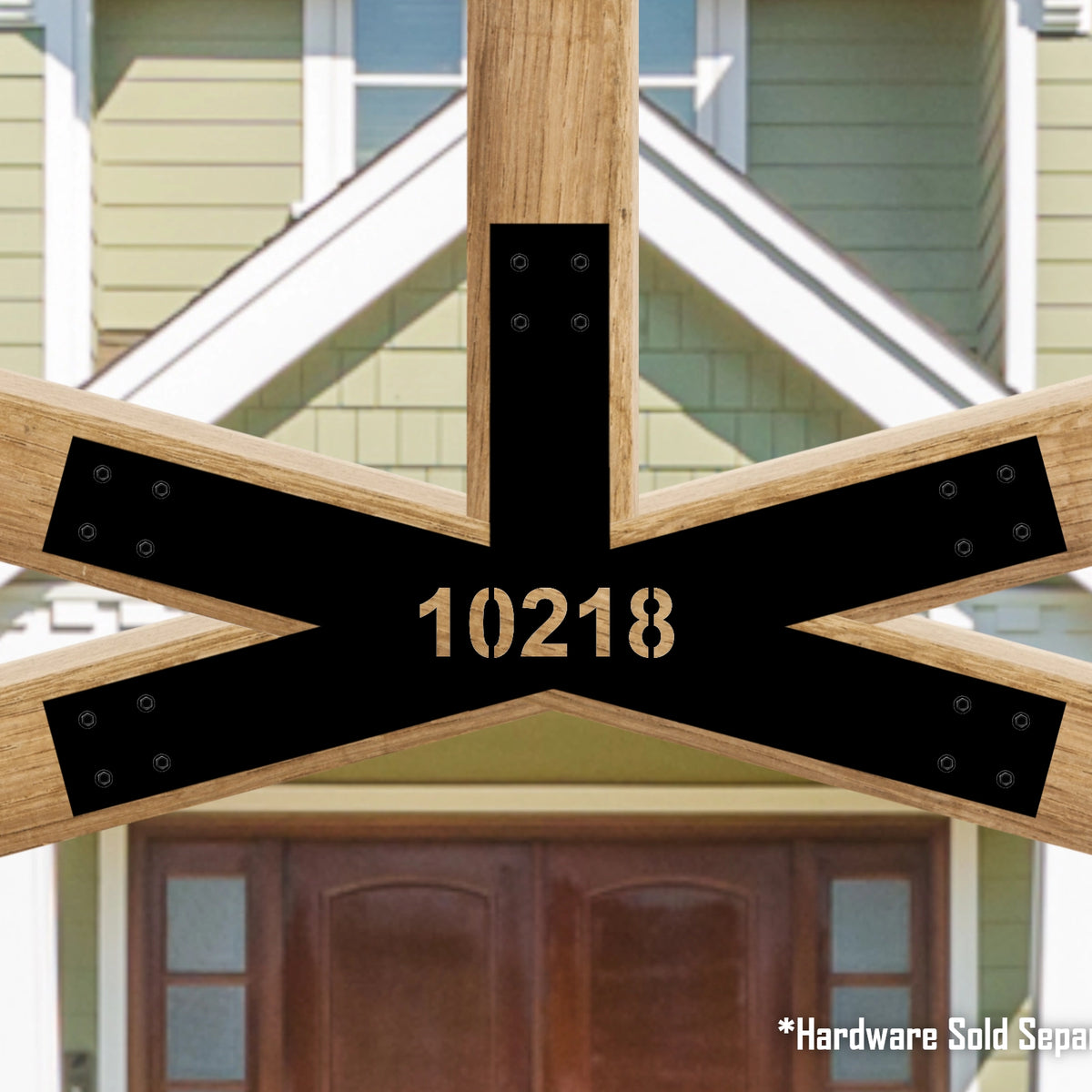 Custom Gable Address Bracket for Exposed Beams, Angled Base | Madison ...