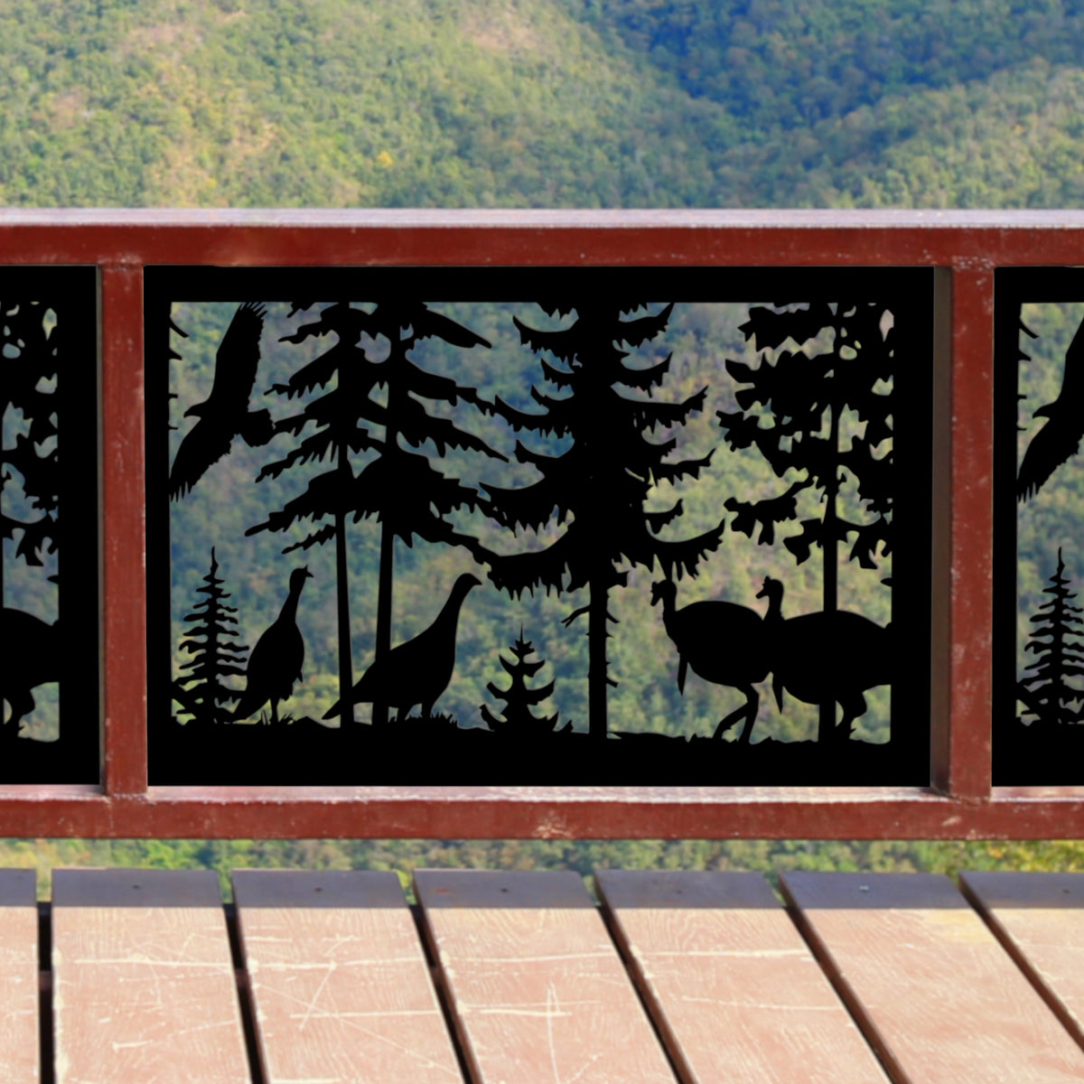 Turkey Scene Fence/Gate Panel Insert - Madison Iron and Wood