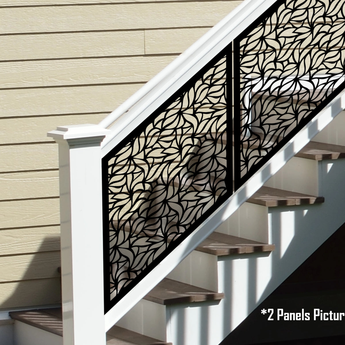 Garden Leaves Stair Railing Panel Insert - Madison Iron and Wood