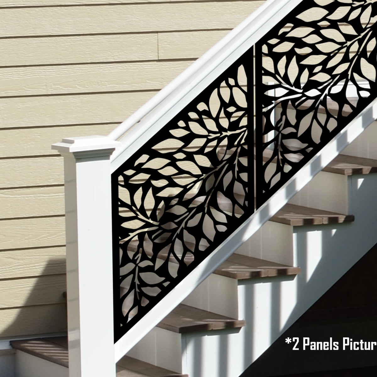 Tree Leaves Stair Railing Panel Insert - Madison Iron and Wood