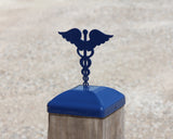 True Size 4x4 Post Caps with Insignia Finial Choice (Military, Medical, Freemason)