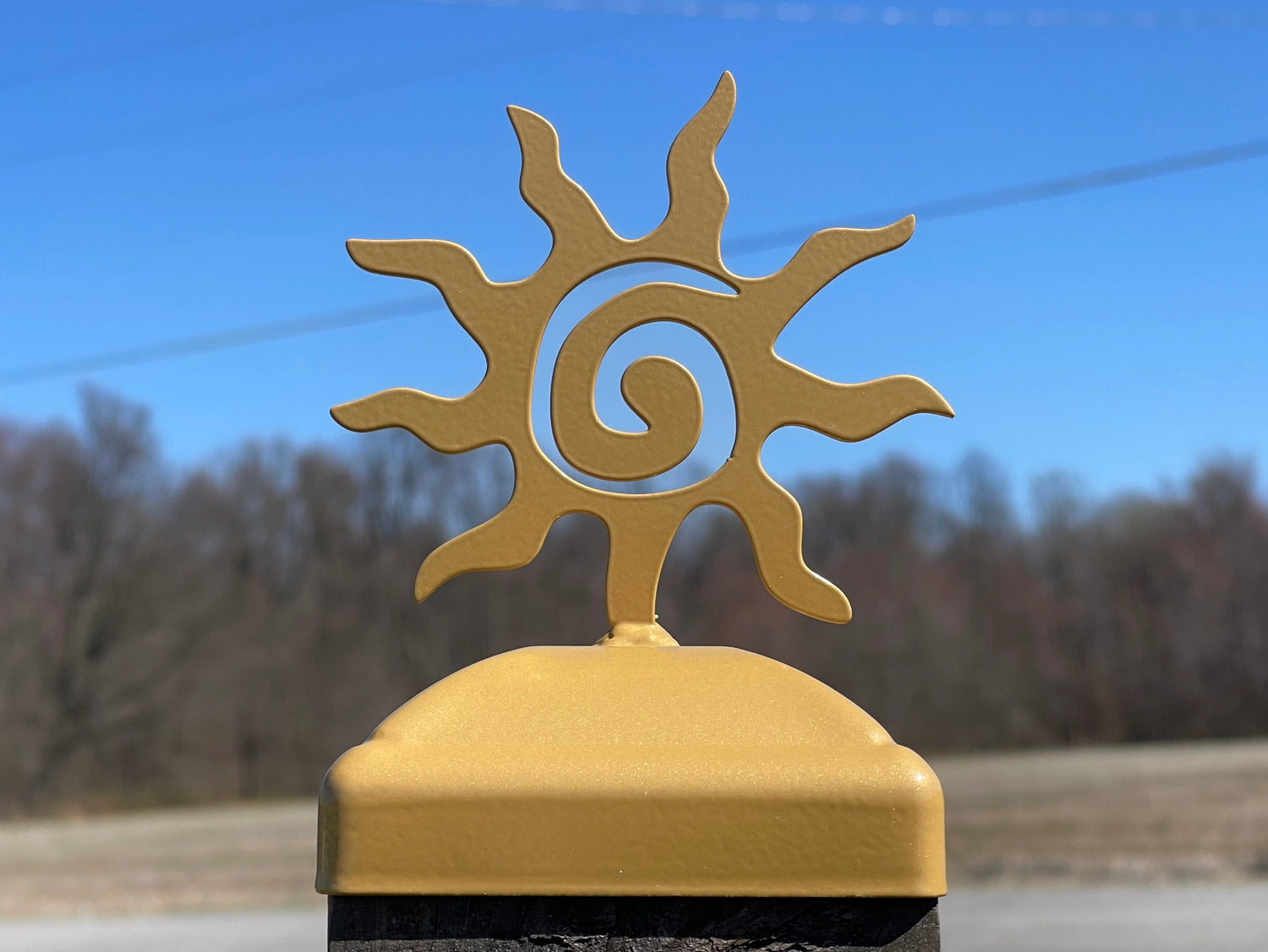 True Size 6x6 Post Cap on the Farm Finial Choice - Madison Iron and Wood