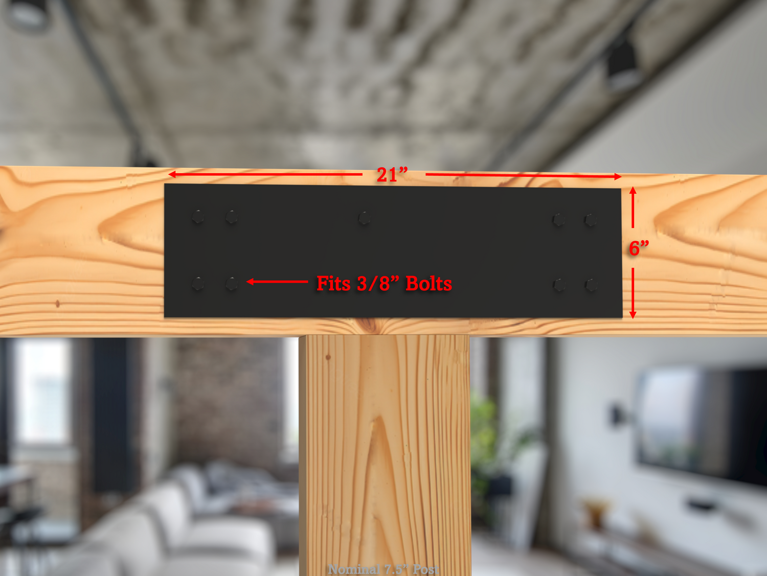 Industrial Style Brackets for 8x8 Dimensional Lumber - Madison Iron and Wood