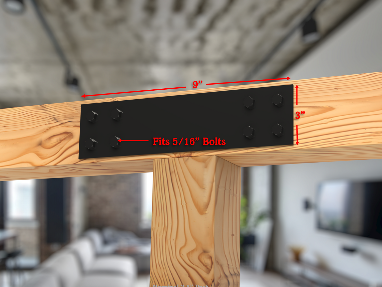 Industrial Style Brackets for 4x4 Dimensional Lumber - Madison Iron and Wood