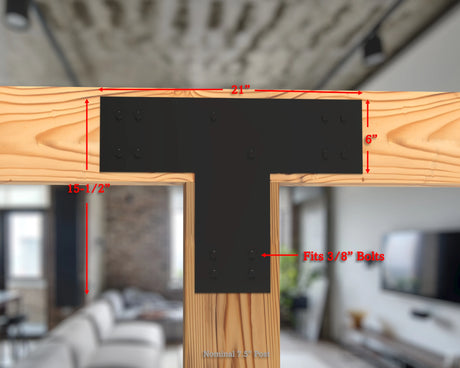 Industrial Style T Brackets - Various Sizes - Madison Iron and Wood