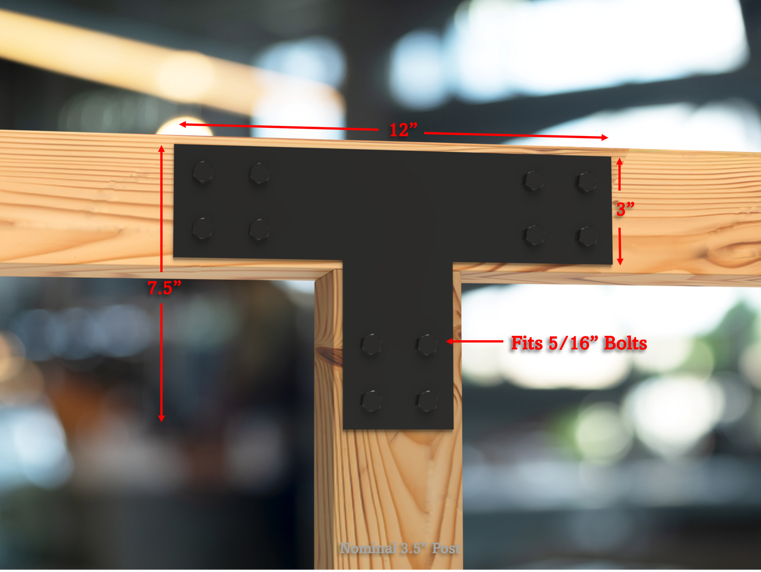 Industrial Style Brackets for 4x4 Dimensional Lumber - Madison Iron and Wood