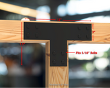 Industrial Style T Brackets - Various Sizes - Madison Iron and Wood