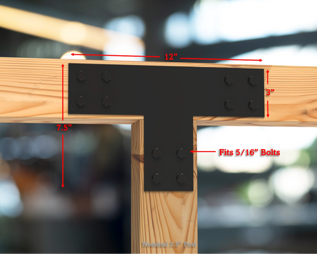 Industrial Style T Brackets - Various Sizes - Madison Iron and Wood
