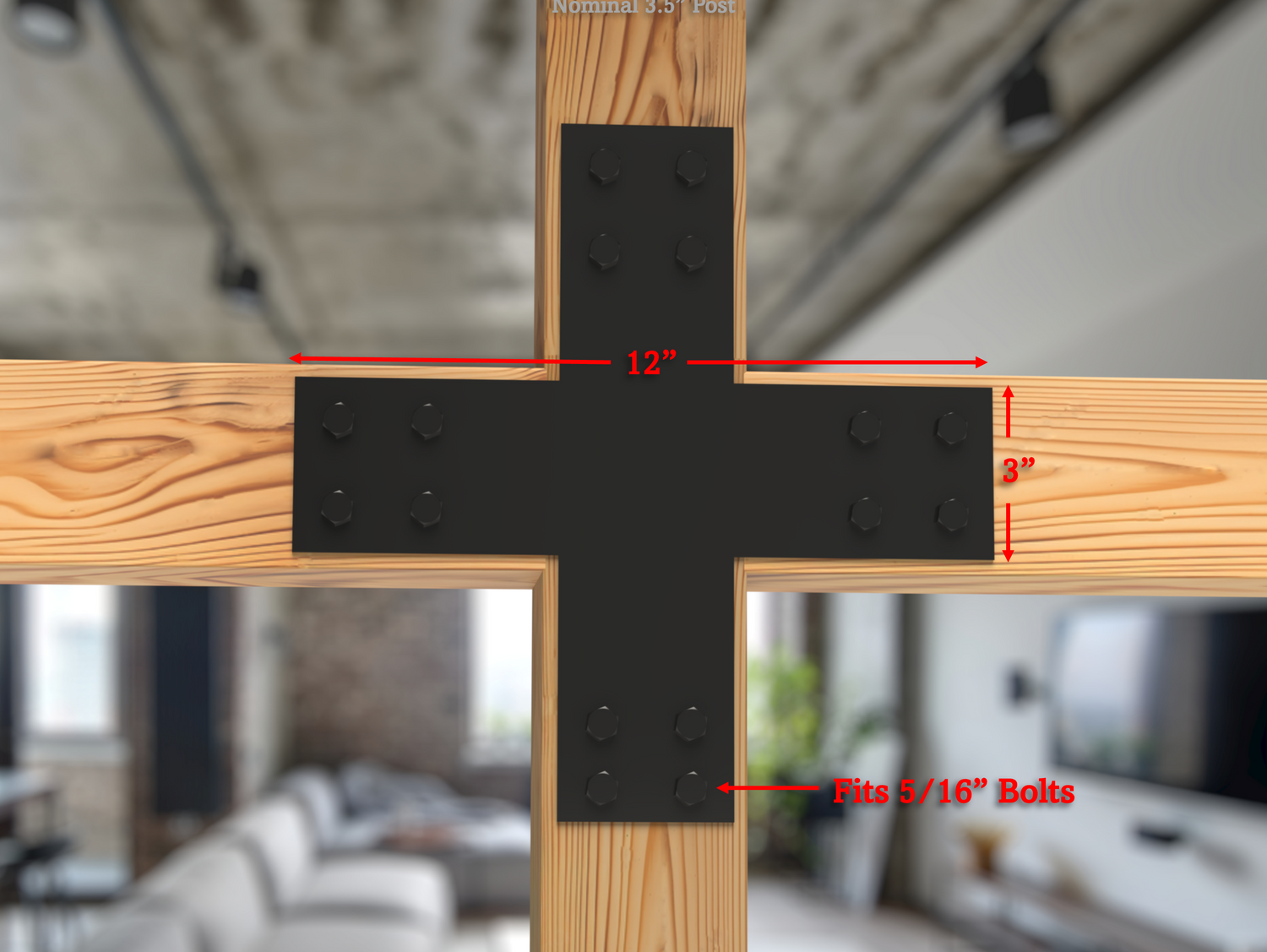 Industrial Style Brackets for 4x4 Dimensional Lumber - Madison Iron and Wood