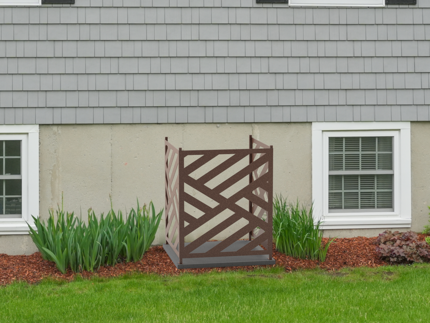 Modern Design AC Unit Cover - Multiple Sizes - Madison Iron and Wood