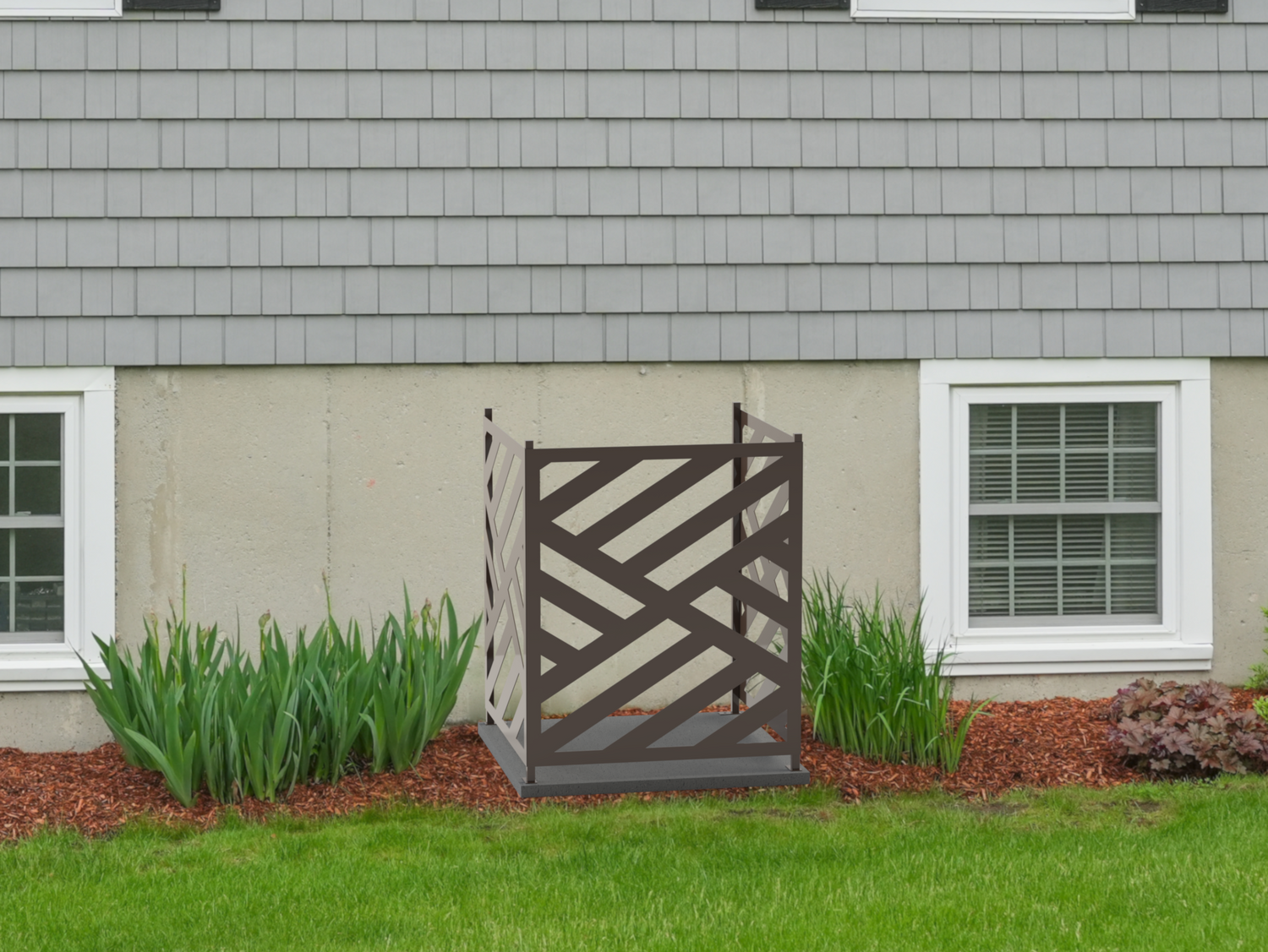 Modern Design AC Unit Cover - Multiple Sizes - Madison Iron and Wood