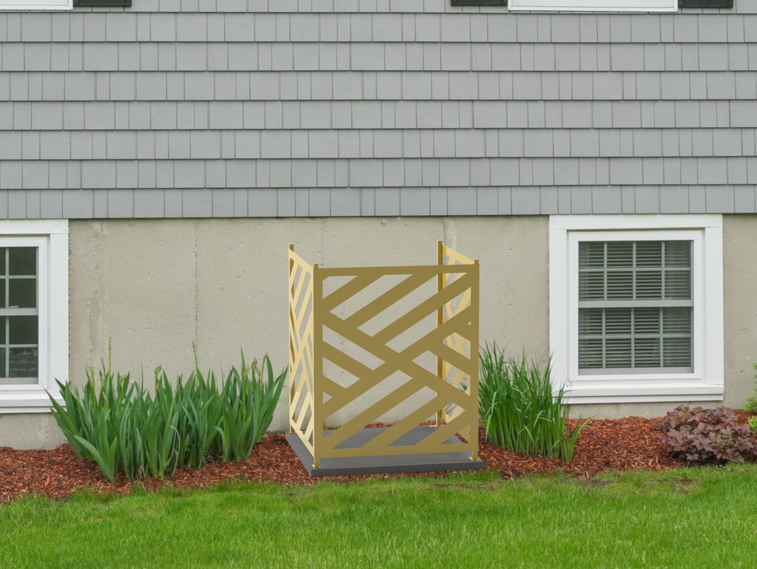 Modern Design AC Unit Cover - Multiple Sizes - Madison Iron and Wood