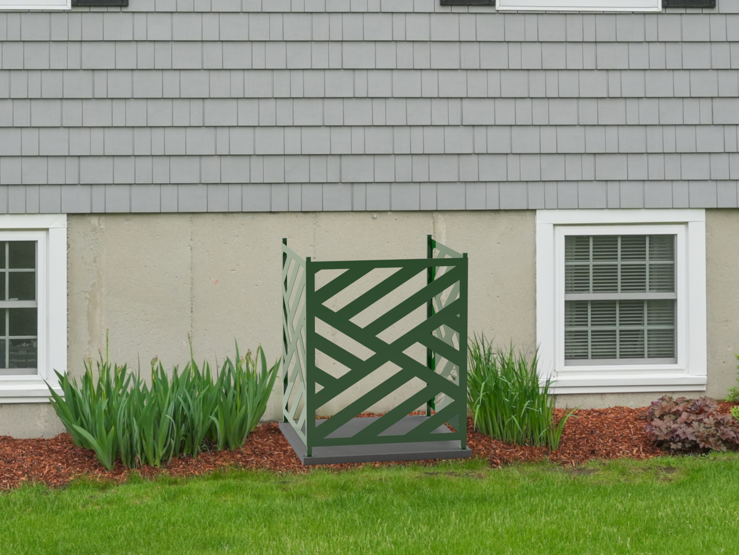 Modern Design AC Unit Cover - Multiple Sizes - Madison Iron and Wood