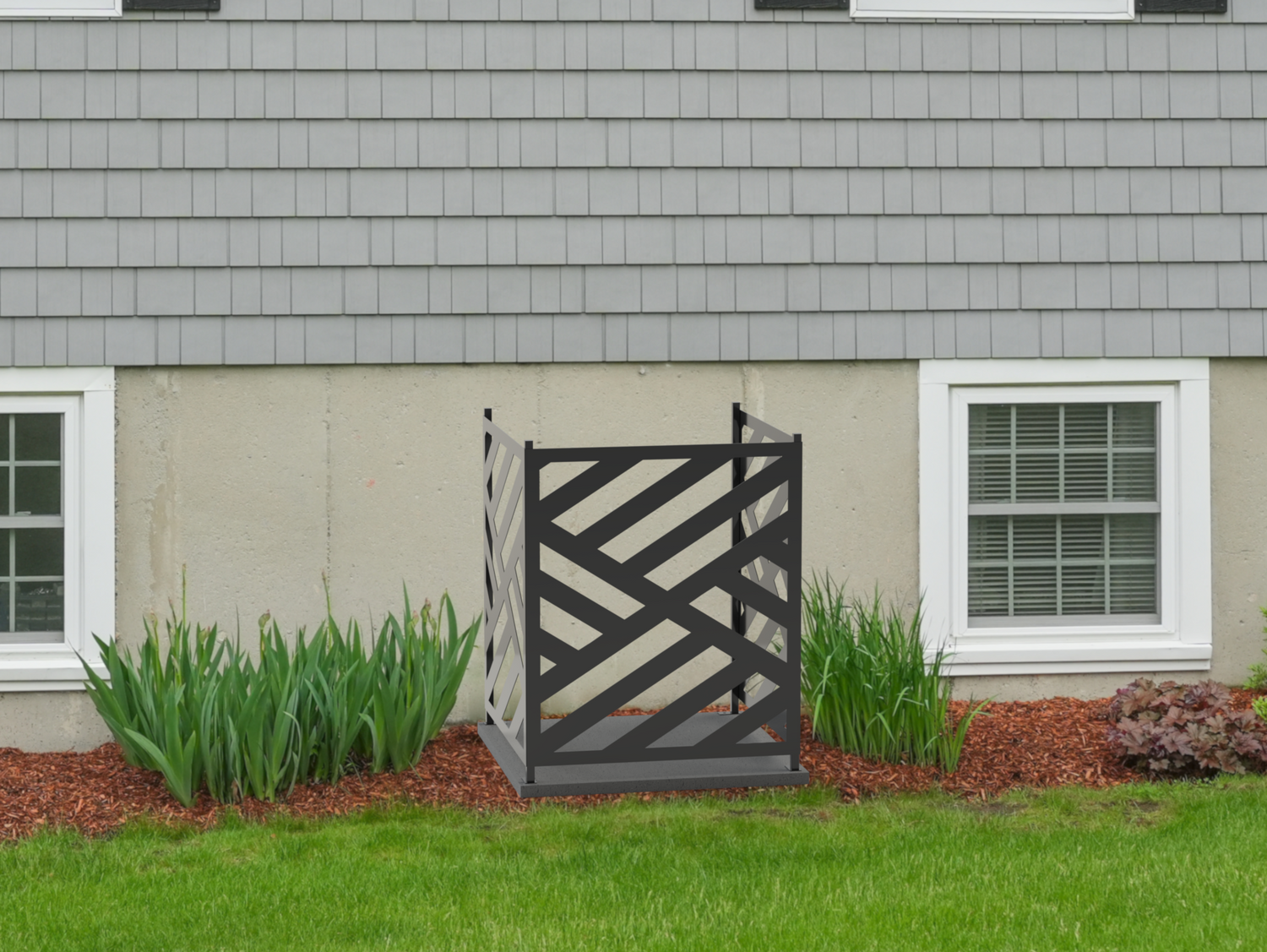 Modern Design AC Unit Cover - Multiple Sizes - Madison Iron and Wood