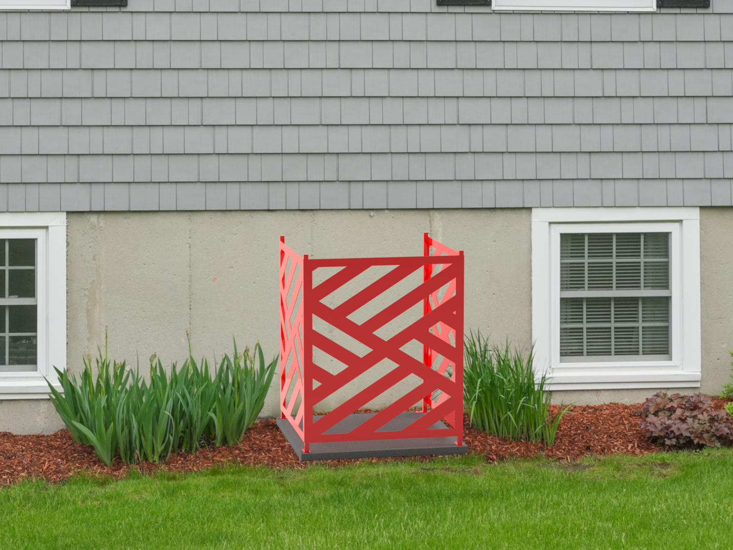 Modern Design AC Unit Cover - Multiple Sizes - Madison Iron and Wood