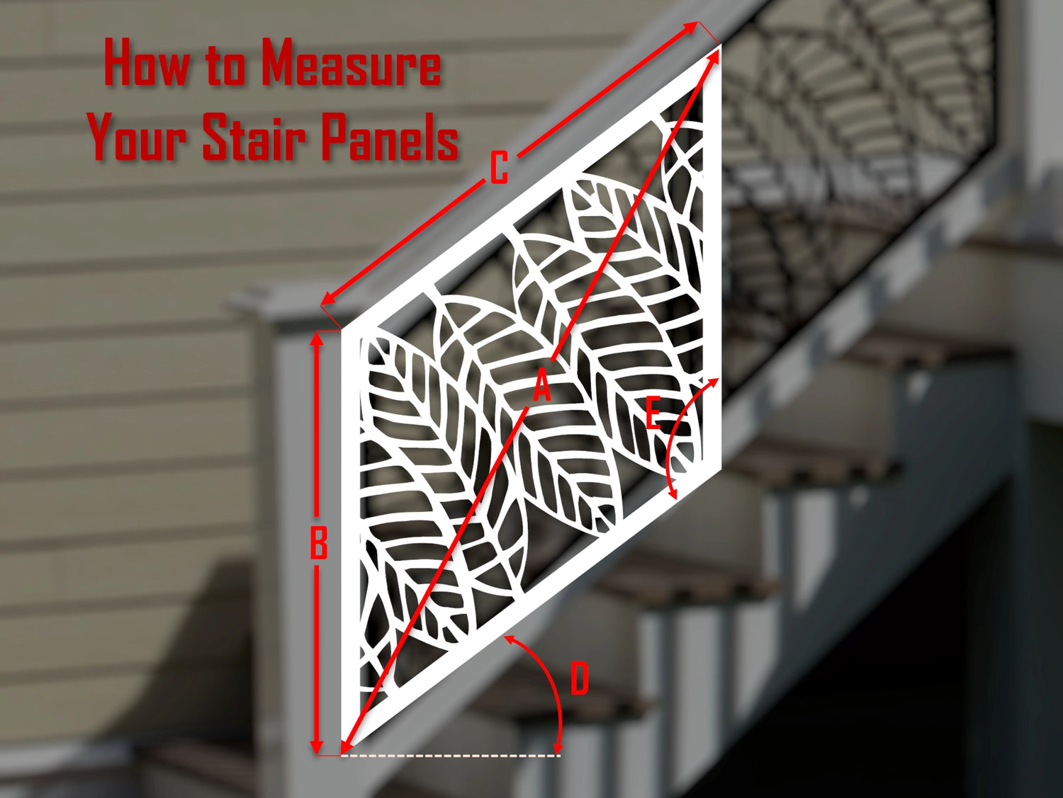 Modern Style Leaves Stair Railing Panel Insert - Madison Iron and Wood