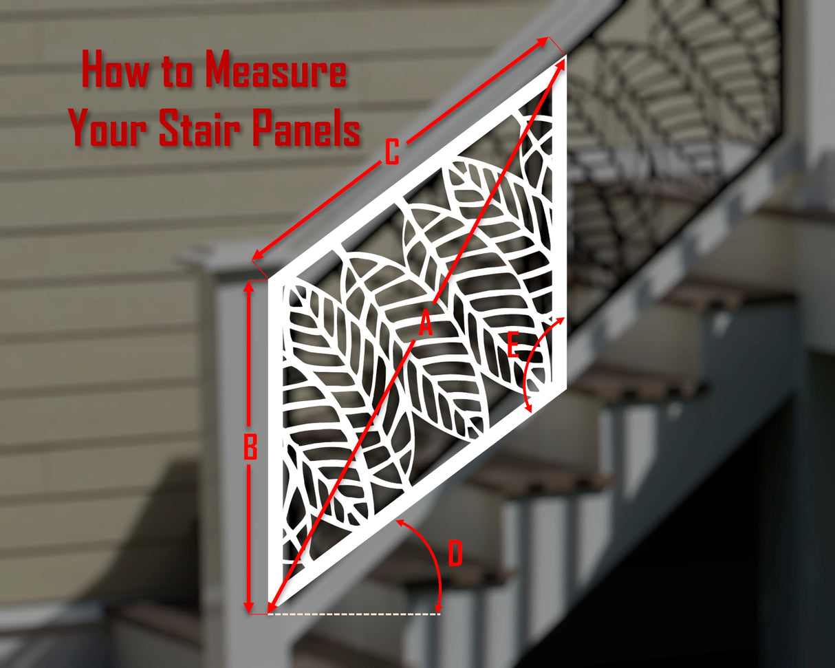 Modern Style Leaves Stair Railing Panel Insert - Madison Iron and Wood