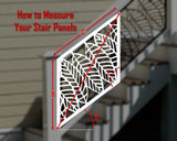 Modern Style Leaves Stair Railing Panel Insert - Madison Iron and Wood