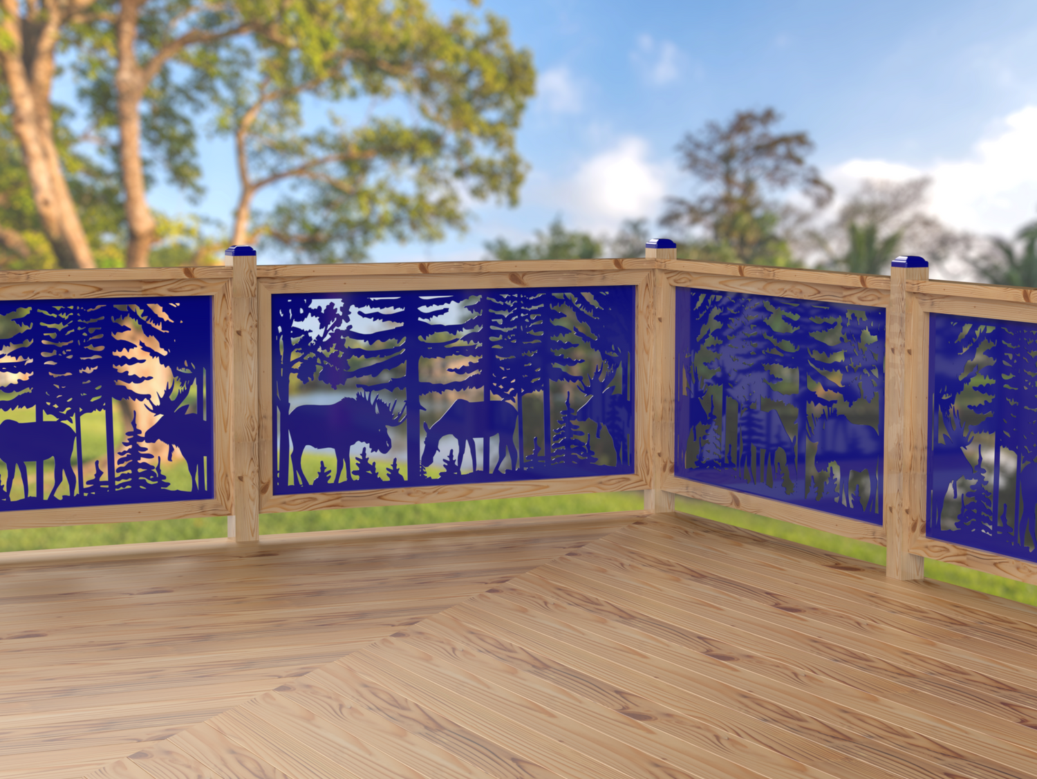 80"x30" - Moose Landscape Fence/Gate Panel Insert - Madison Iron and Wood