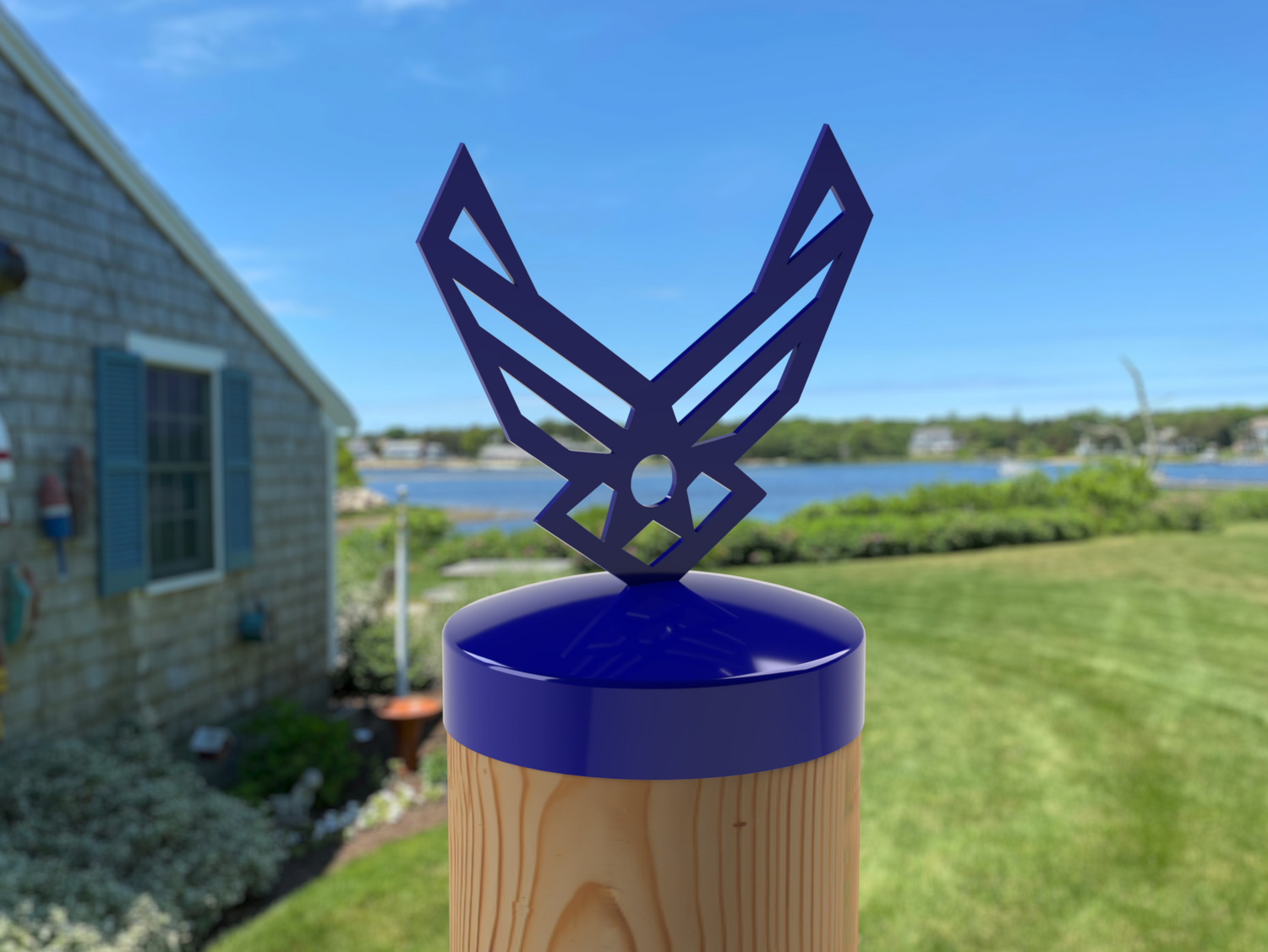 Airforce Logo, Round Post Cap (4x4 Round Post Size) - Madison Iron and Wood