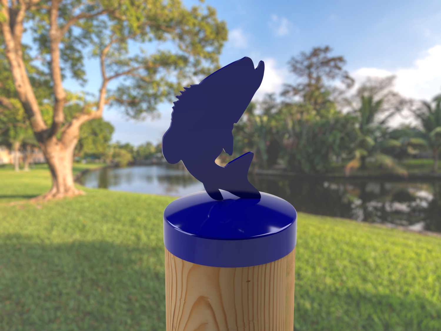 Bass, Round Post Cap (4x4 Round Post Size) - Madison Iron and Wood