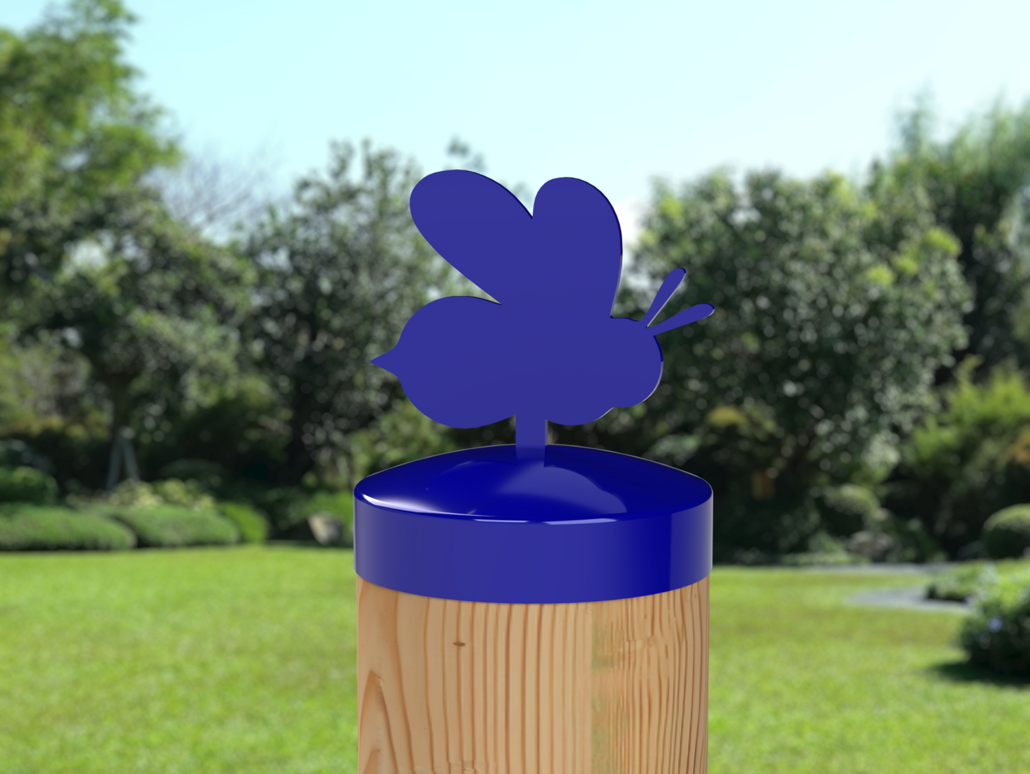 Bee, Round Post Cap (4x4 Round Post Size) - Madison Iron and Wood