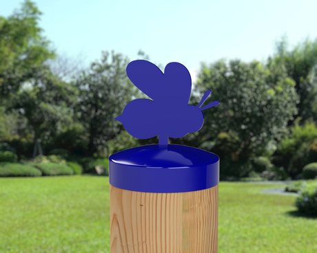 Bee, Round Post Cap (4x4 Round Post Size) - Madison Iron and Wood