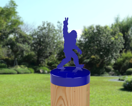 Bigfoot Peace Sign, Round Post Cap (4x4 Round Post Size) - Madison Iron and Wood