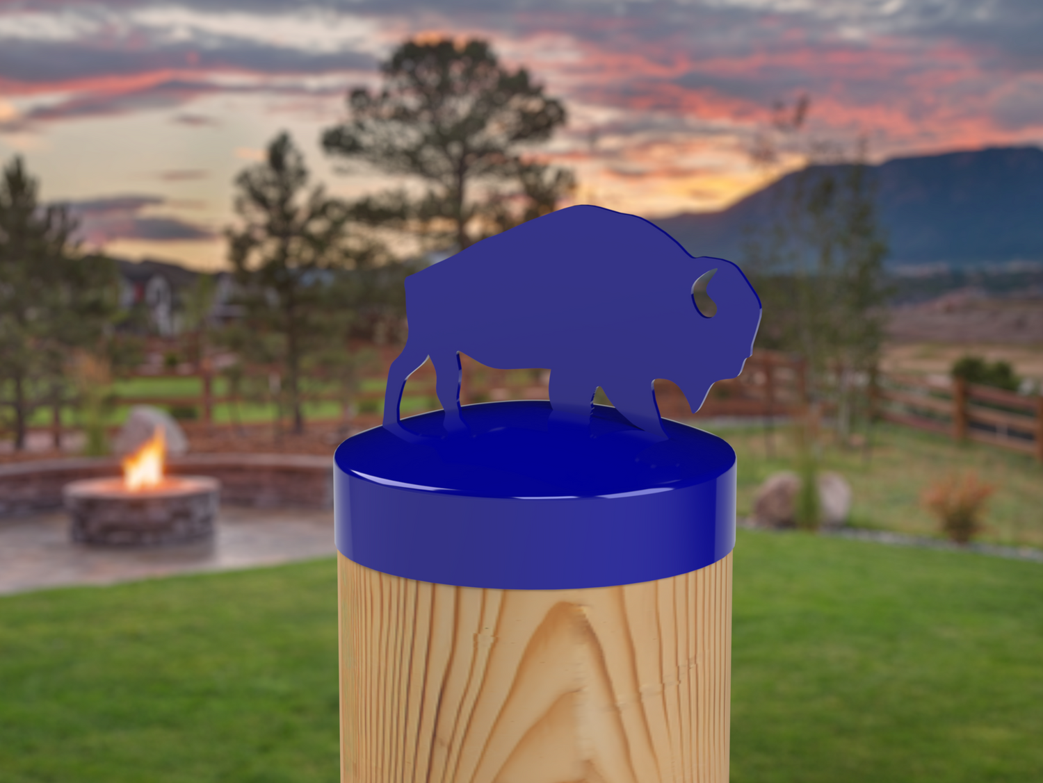 Buffalo, Round Post Cap (4x4 Round Post Size) - Madison Iron and Wood