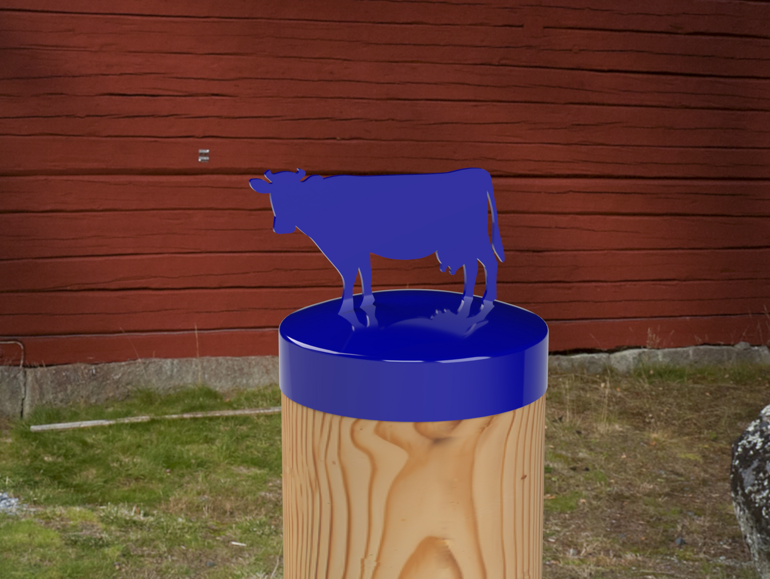 Cow, Round Post Cap (4x4 Round Post Size) - Madison Iron and Wood