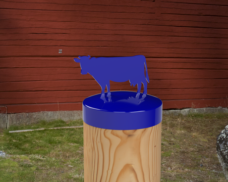 Cow, Round Post Cap (4x4 Round Post Size) - Madison Iron and Wood