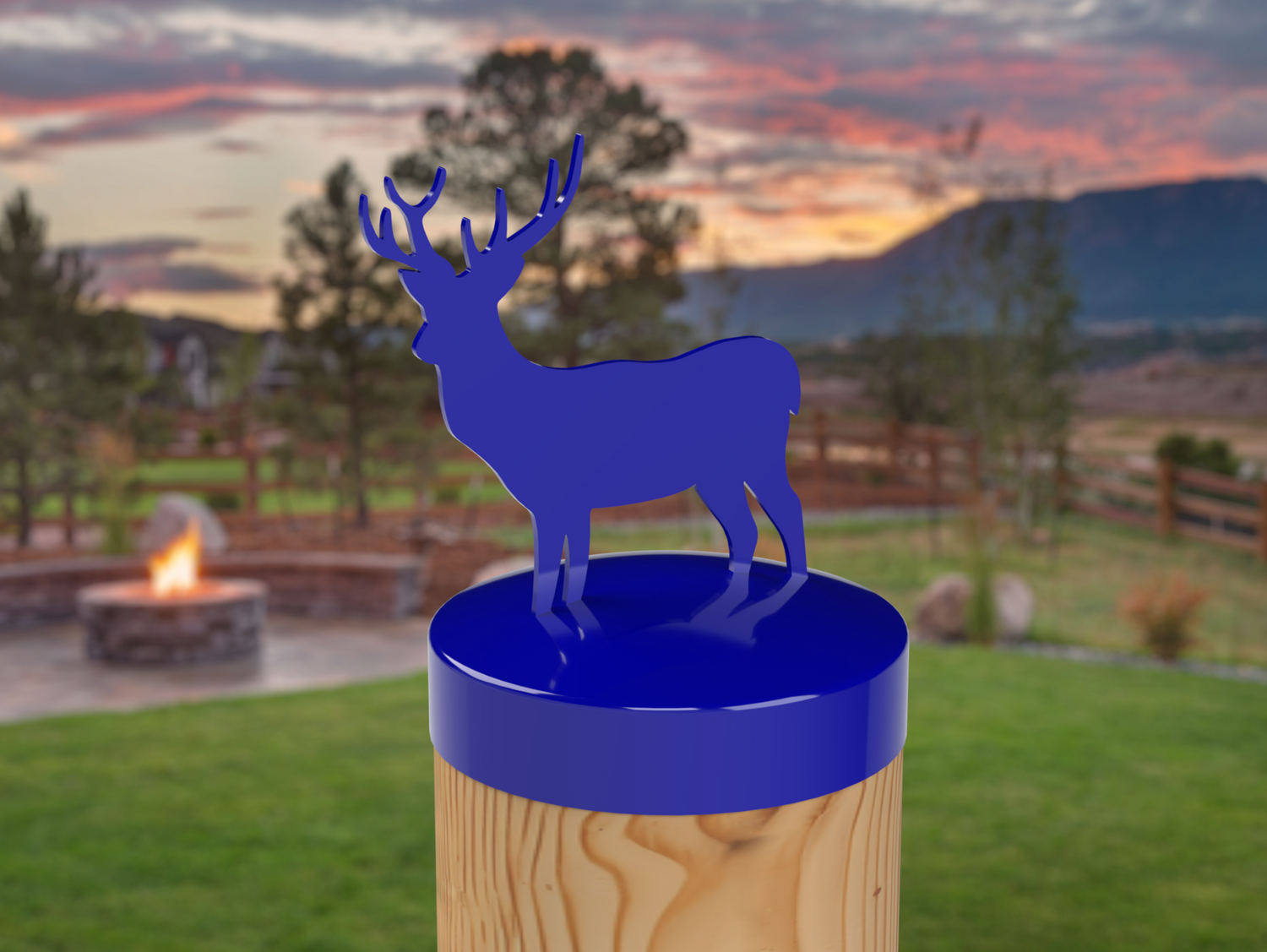 Deer, Round Post Cap (4x4 Round Post Size) - Madison Iron and Wood