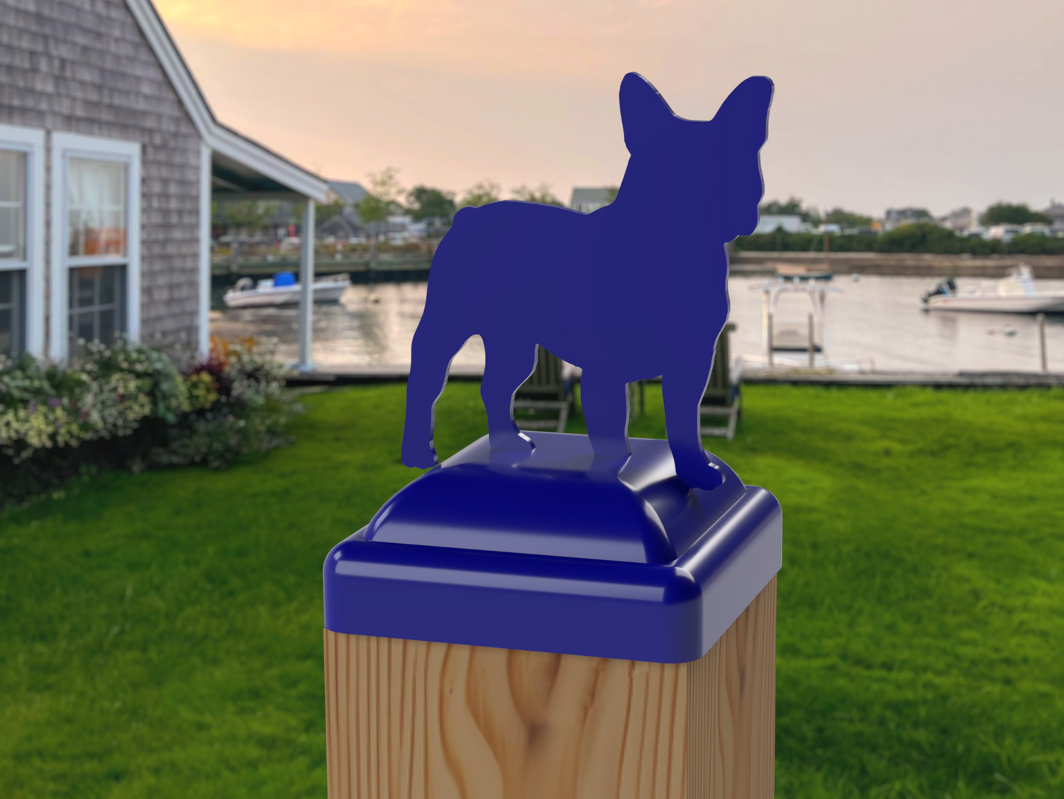 4x4 French Bulldog Post Cap (Fits 3.5 x 3.5 Post Size) - Madison Iron and Wood