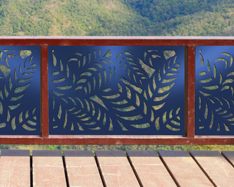 80"x30" - Budding Palm Leaf Pattern Fence/Gate Panel Insert - Madison Iron and Wood