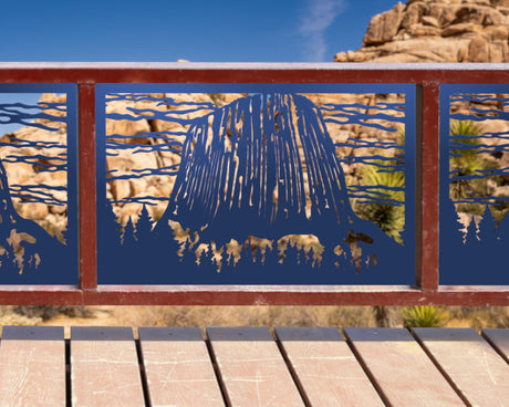 80"x30" - Devils Tower National Monument Fence/Gate Panel Insert - Madison Iron and Wood