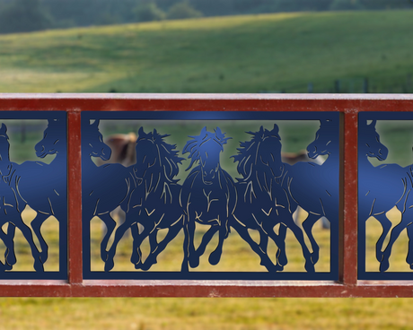 Horses Trotting Fence/Gate Panel Insert