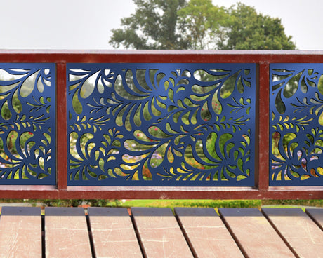 80"x30" - Budding Leaf Pattern Fence/Gate Panel Insert - Madison Iron and Wood