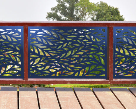 80"x30" - Willow Leaves Fence/Gate Panel Insert - Madison Iron and Wood