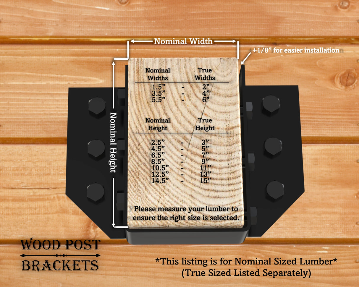Angled Joist Hangers / Saddle Brackets - Nominal Sizes