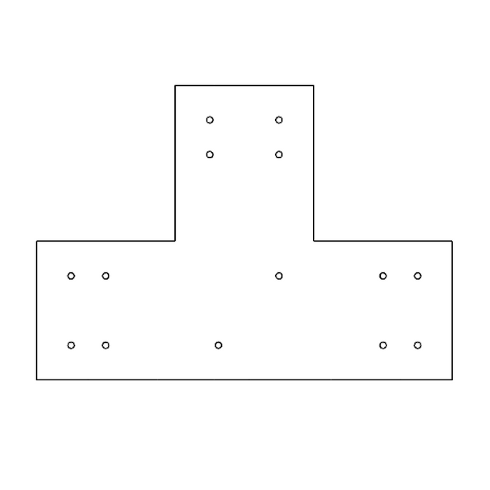 Industrial Style 10x10 T Bracket (2D)