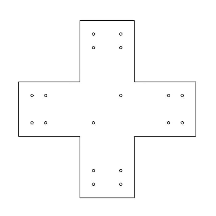 Industrial Style 10x10 X Bracket (2D)