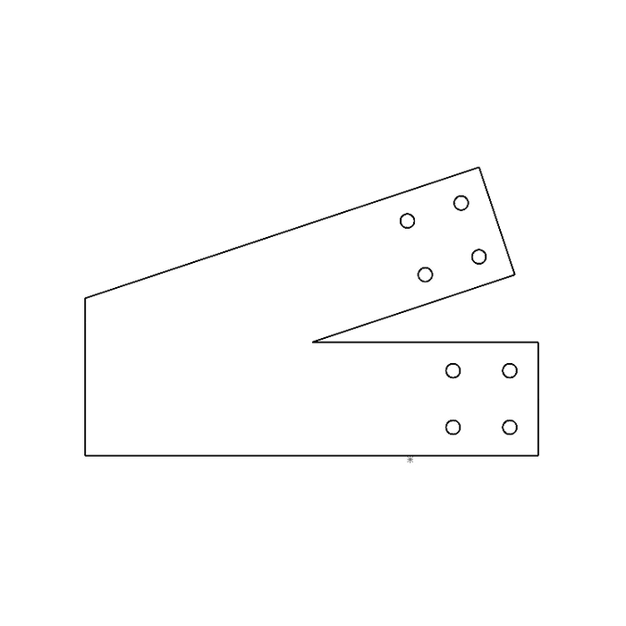 Industrial Style 4x4 Heel Bracket - 4/12 Pitch (2D)
