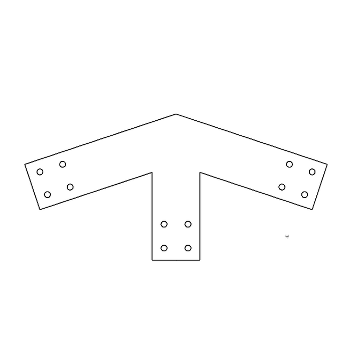 Industrial Style 4x4 Peak Bracket - 4/12 Pitch (2D)
