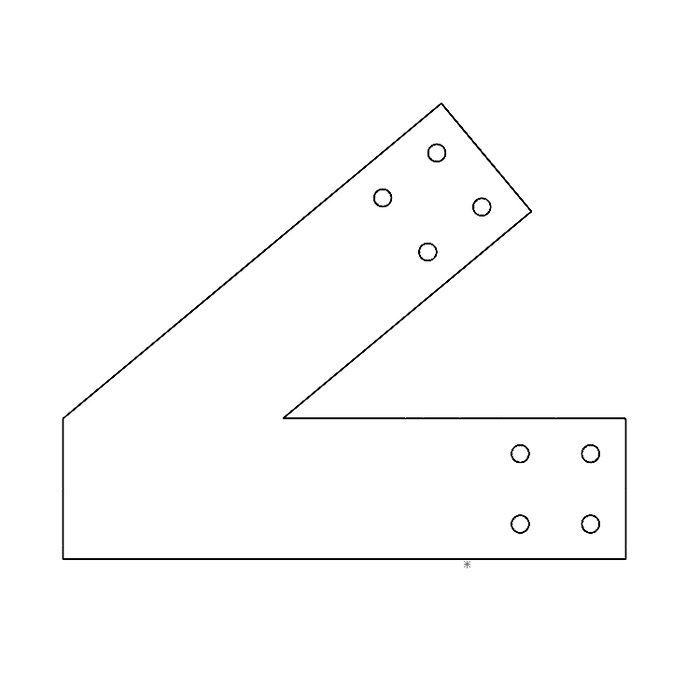 Industrial Style 4x4 Heel Bracket - 10/12 Pitch (2D)