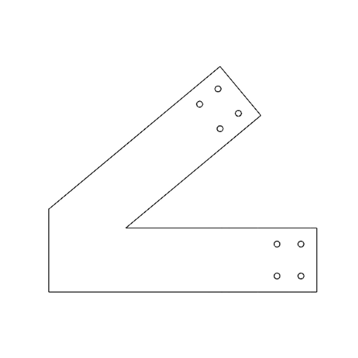 Industrial Style 6x6 Heel Bracket - 10/12 Pitch (2D)