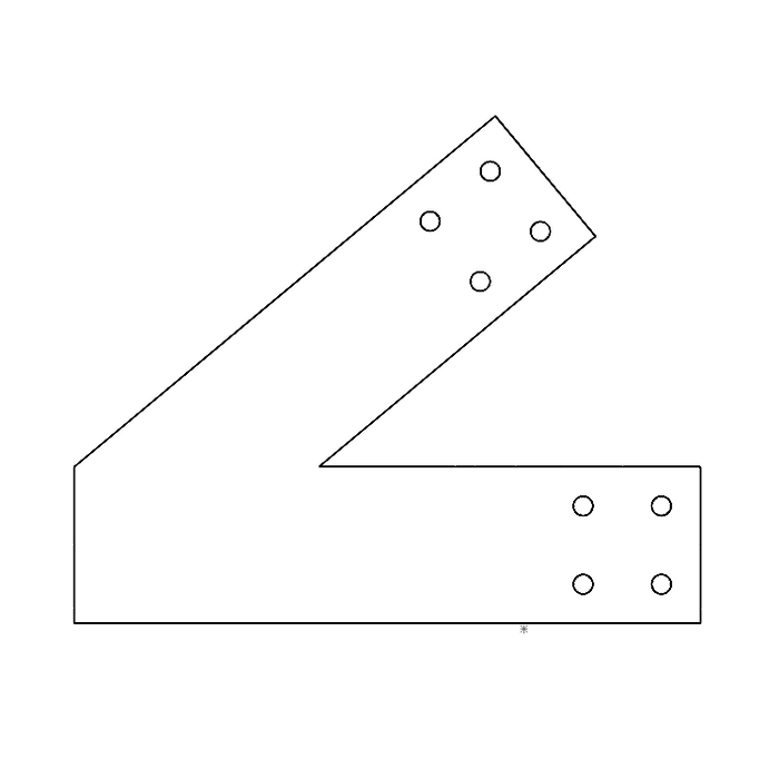 Industrial Style 4x4 Heel Bracket - 11/12 Pitch (2D)