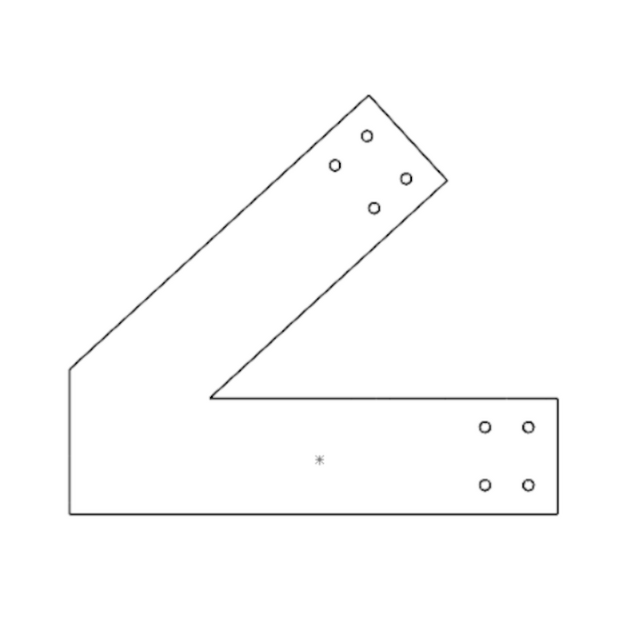 Industrial Style 6x6 Heel Bracket - 11/12 Pitch (2D)