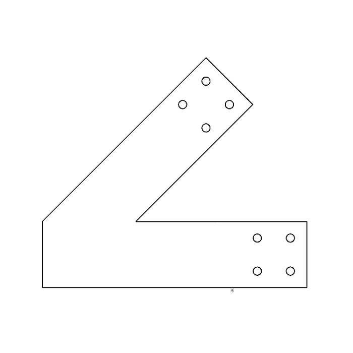 Industrial Style 4x4 Heel Bracket - 12/12 Pitch (2D)