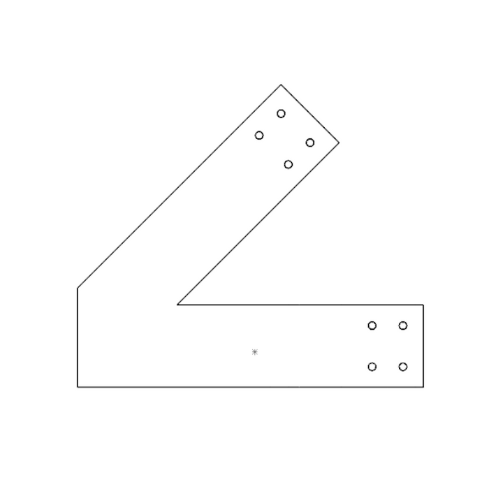 Industrial Style 6x6 Heel Bracket - 12/12 Pitch (2D)