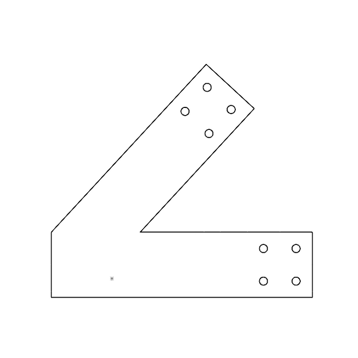 Industrial Style 4x4 Heel Bracket - 13/12 Pitch (2D)